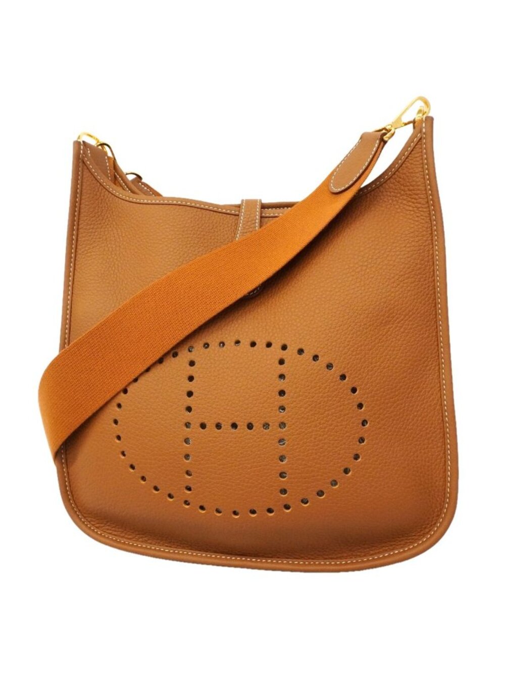 Hermes Shoulder Bag Evelyne 3 PM Taurillon Clemence Gold